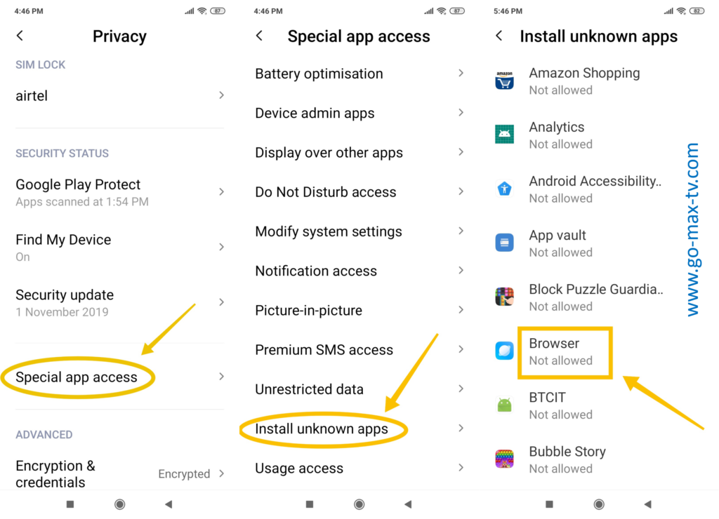 Gomax TV for Android Settings2