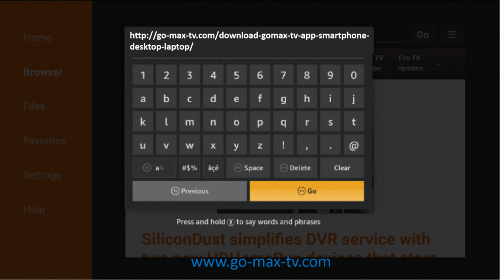 Gomax TV on Firestick20