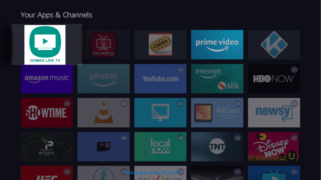 Gomax TV App on Firestick