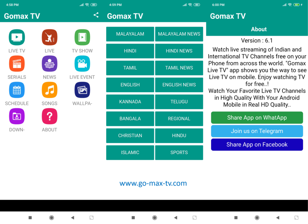 Gomax Live TV APK Free Download Latest Version 6.1 2020 - Gomax TV