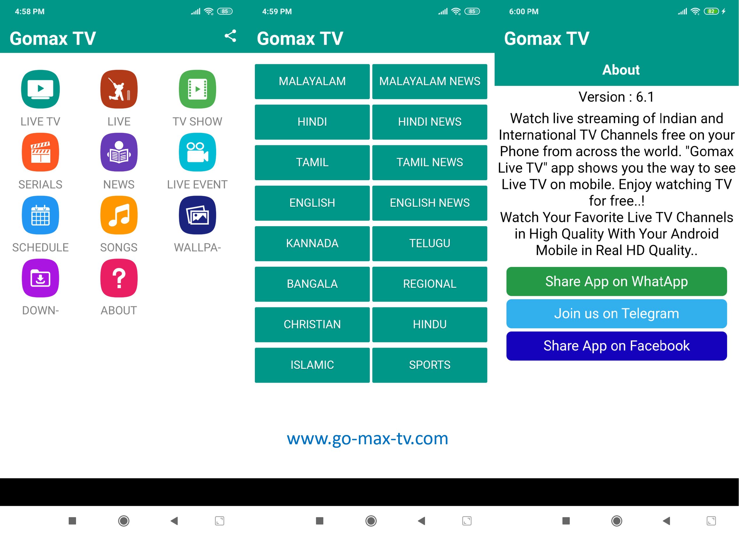 Gomax Live TV APK Free Download Latest Version 6.1 2021 - Gomax TV